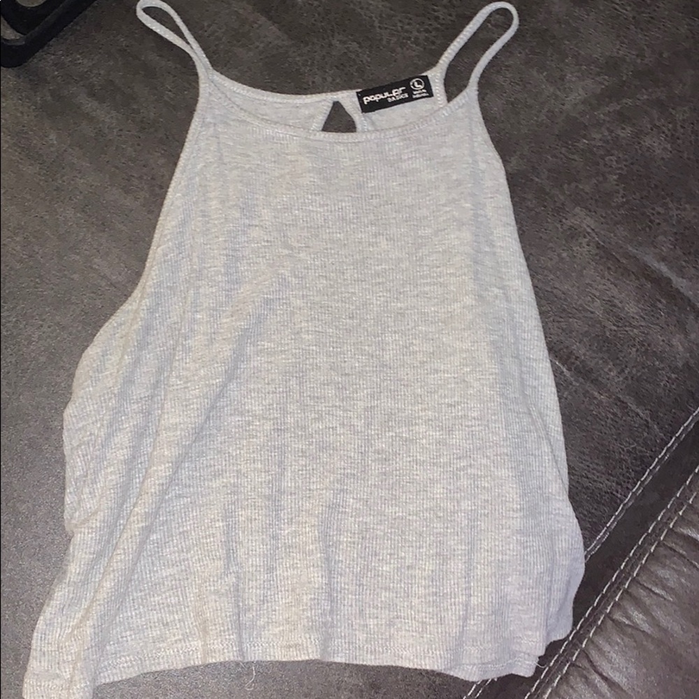 Gray crop top